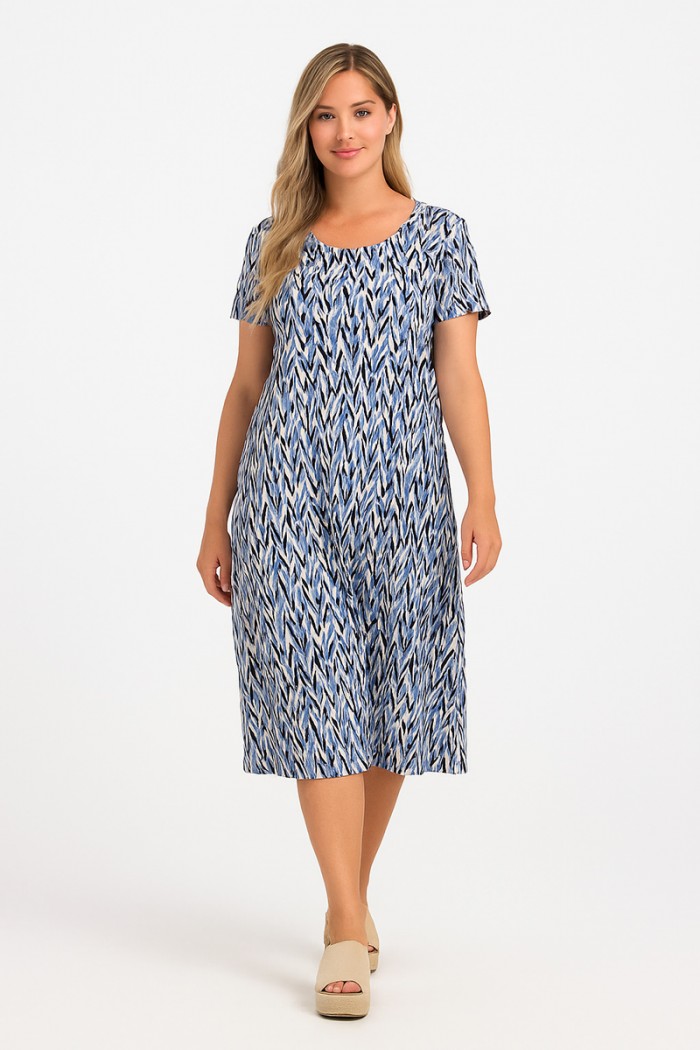 KURZÄRMELIGES KLEID ANS 289 BLUE CALME