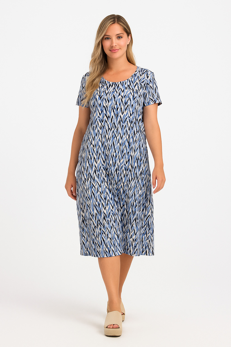 SHORT SLEEVE DRESS ANS 289 BLUE CALME SHORT SLEEVE DRESS ANS 289 BLUE CALME