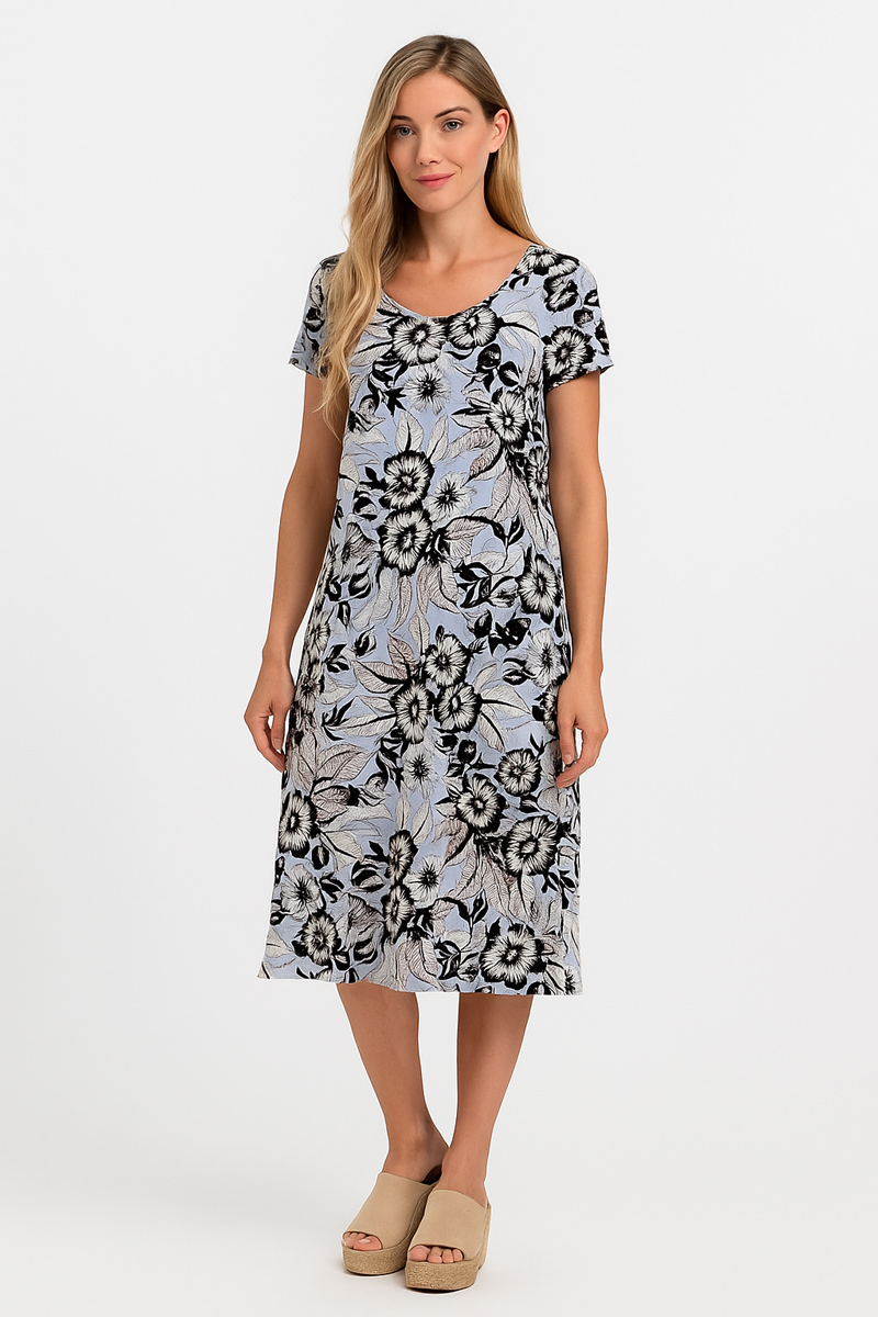 SHORT SLEEVE DRESS ANS 289 CELESTIAL SHORT SLEEVE DRESS ANS 289 CELESTIAL