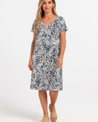 KURZÄRMELIGES KLEID ANS 289 WARM APRICOT