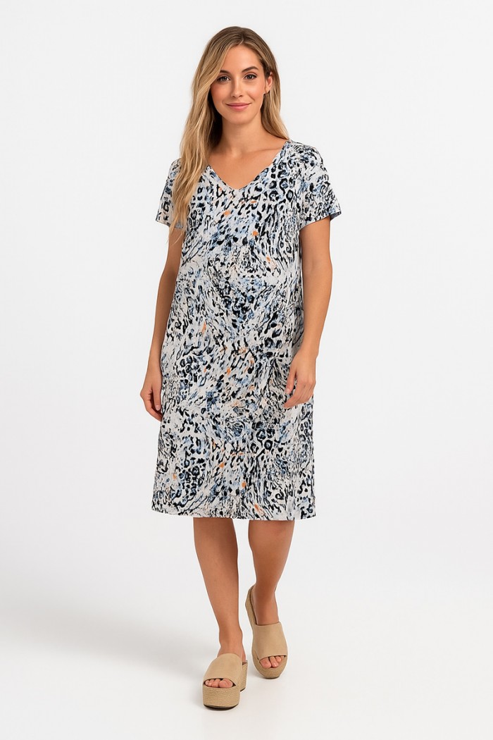 KURZÄRMELIGES KLEID ANS 289 WARM APRICOT