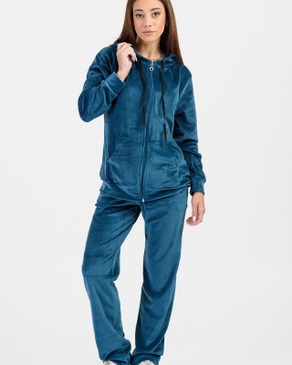 Damen-Overall aus Samt Set ANS 325 301 PETROL