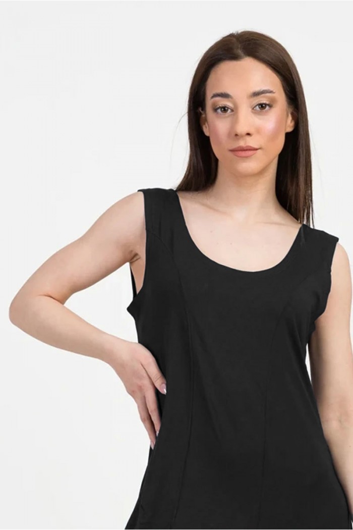 Ärmelloses Kleid viscoze ANS 332 BLACK