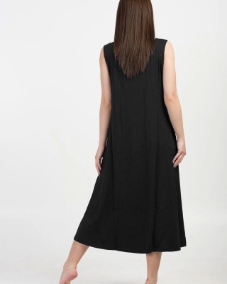Ärmelloses Kleid viscoze ANS 332 BLACK