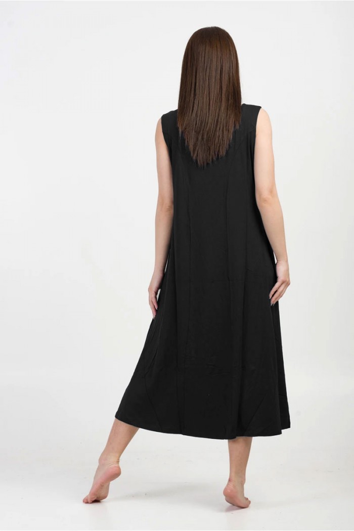Ärmelloses Kleid viscoze ANS 332 BLACK