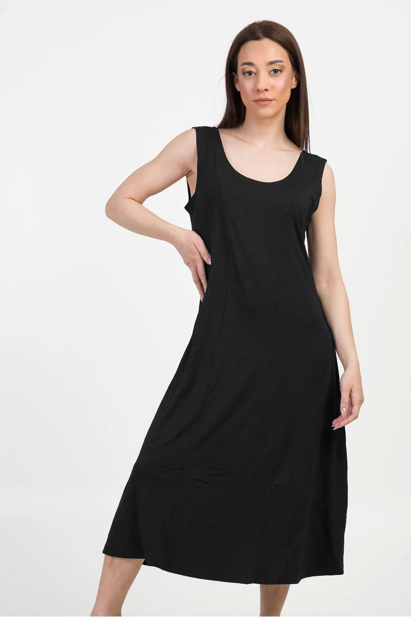 Ärmelloses Kleid viscoze ANS 332 BLACK