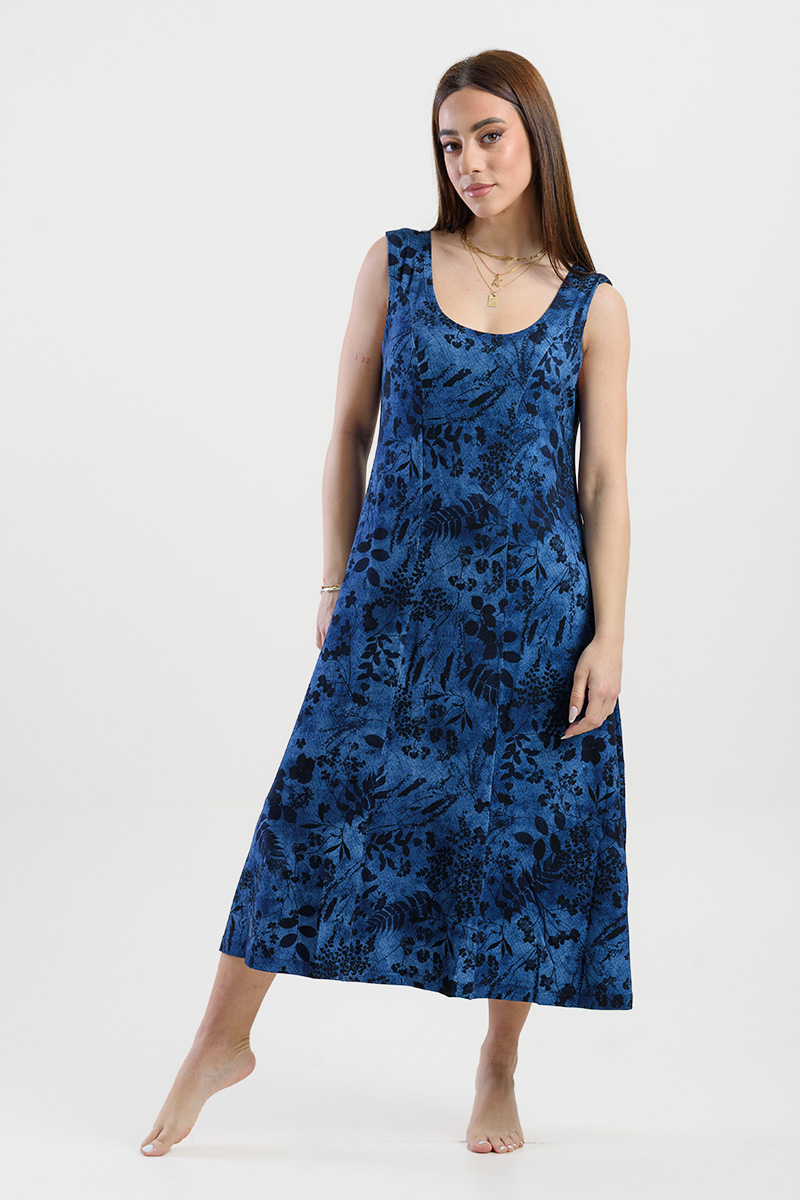 Sleeveless dress viscoze ANS 332 BLUE BELLA ROSE