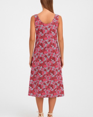 Ärmelloses Kleid aus Viskose ANS 332 ROSA CAMELIA