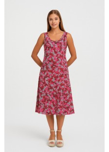 Ärmelloses Kleid aus Viskose ANS 332 ROSA CAMELIA