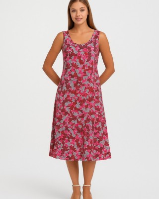 Ärmelloses Kleid aus Viskose ANS 332 ROSA CAMELIA