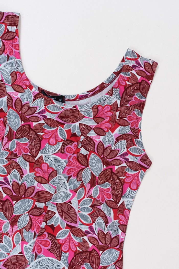 Ärmelloses Kleid aus Viskose ANS 332 ROSA CAMELIA