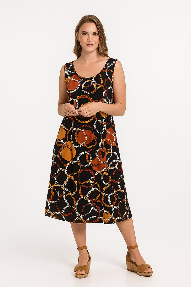 Ärmelloses Kleid aus Viskose ANS 332 GREMA DORATO