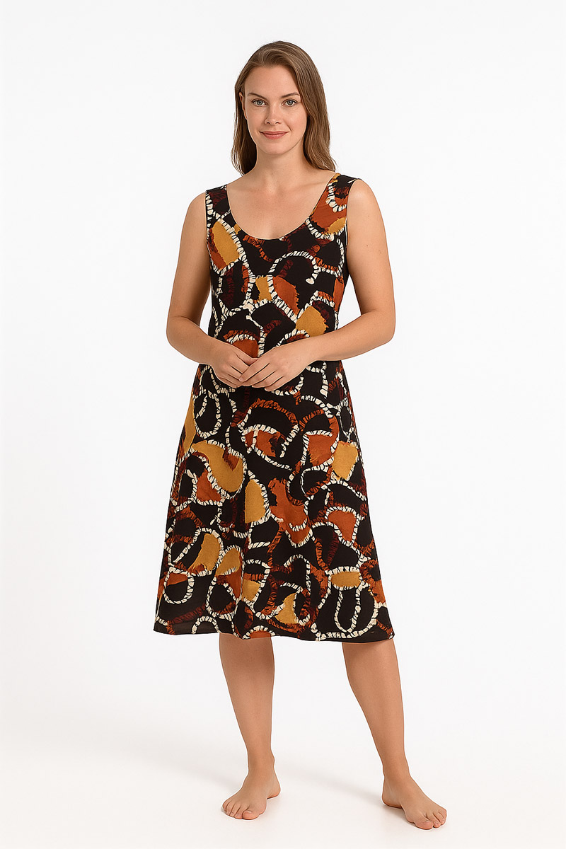 Ärmelloses Kleid aus Viskose ANS 332 GREMA DORATO Ärmelloses Kleid aus Viskose ANS 332 GREMA DORATO