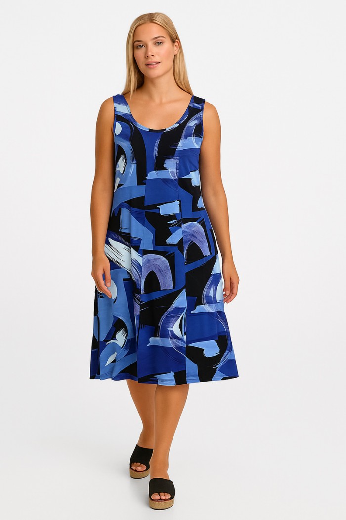 Ärmelloses Kleid aus Viskose ANS 332 HOLANDES