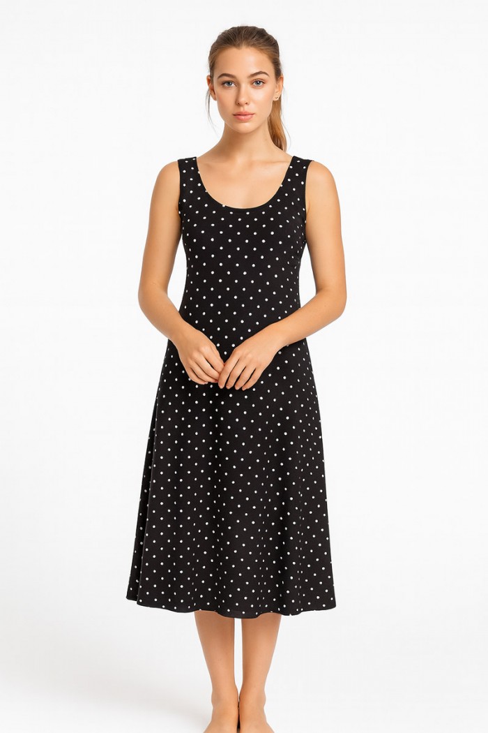 Ärmelloses Kleid viscoze ANS 332 PUA BLACK