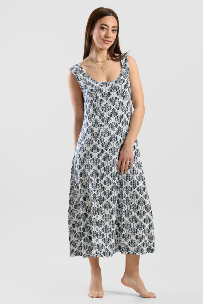 Ärmelloses Kleid viscoze ANS 332 RIVIERA BLUE