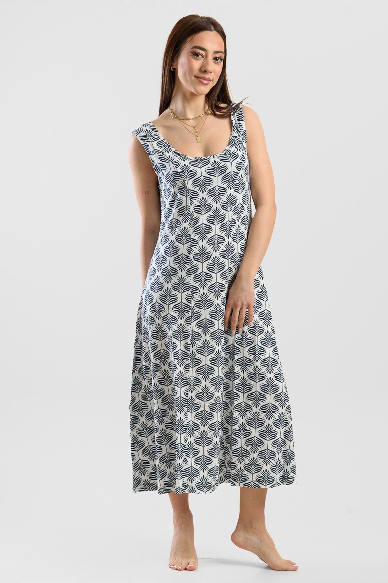 Ärmelloses Kleid viscoze ANS 332 RIVIERA BLUE