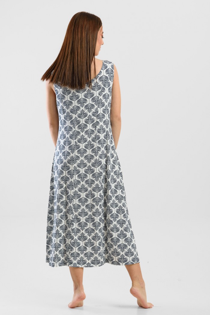 Ärmelloses Kleid viscoze ANS 332 RIVIERA BLUE