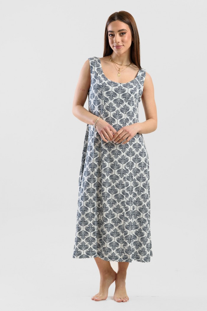 Ärmelloses Kleid viscoze ANS 332 RIVIERA BLUE