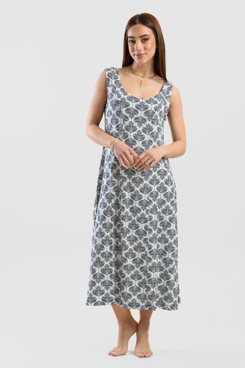 Sleeveless dress viscoze ANS 332 RIVIERA BLUE