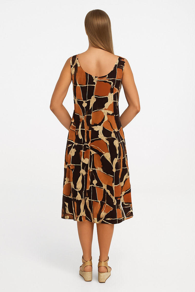 Sleeveless dress viscoze ANS 332 SIENA NATURAL Sleeveless dress viscoze ANS 332 SIENA NATURAL