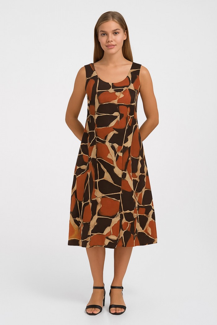 Ärmelloses Kleid viscoze ANS 332 SIENA NATURAL