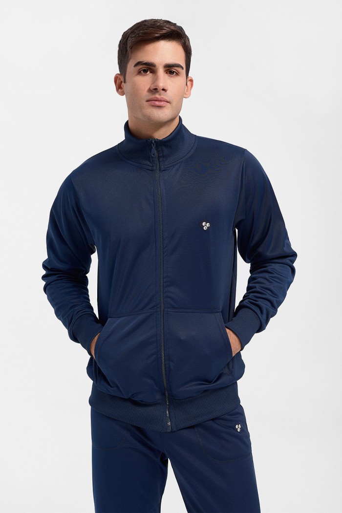 Glänzende Herren Strickjacke ANS NAVY Farbe