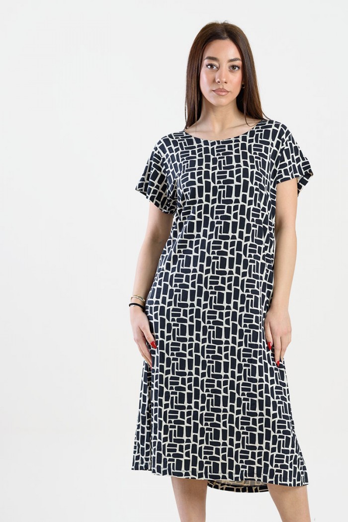 KURZÄRMELIGES KLEID ANS 289 MOSAIK