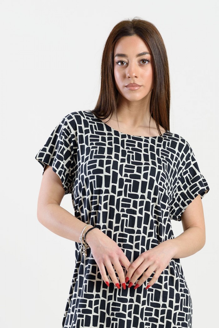 KURZÄRMELIGES KLEID ANS 289 MOSAIK