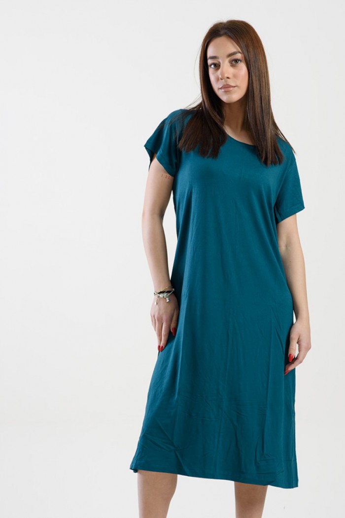 KURZÄRMELIGES KLEID ANS 289 PETROL