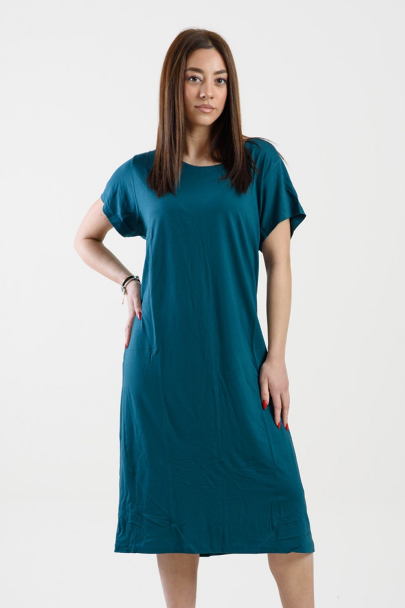 SHORT SLEEVE DRESS ANS 289 PETROL