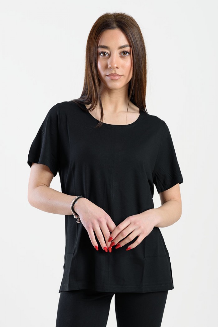 SHORT SLEEVE VISCOSE ANS 290 BLACK