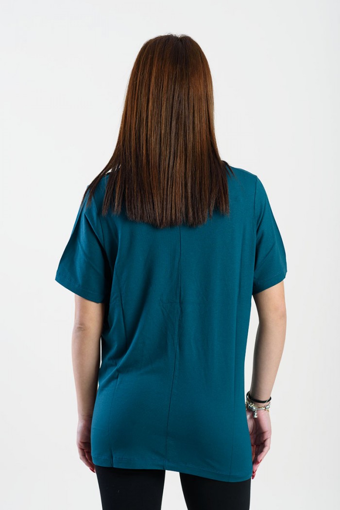 SHORT-SLEEVED VISCOSE ANS 290 PETROL TOP