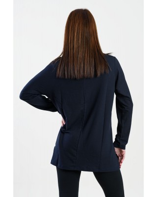 LONG SLEEVE VISCOSE ANS 302 VISCOSE LONG SLEEVE TOP DARK BLUE