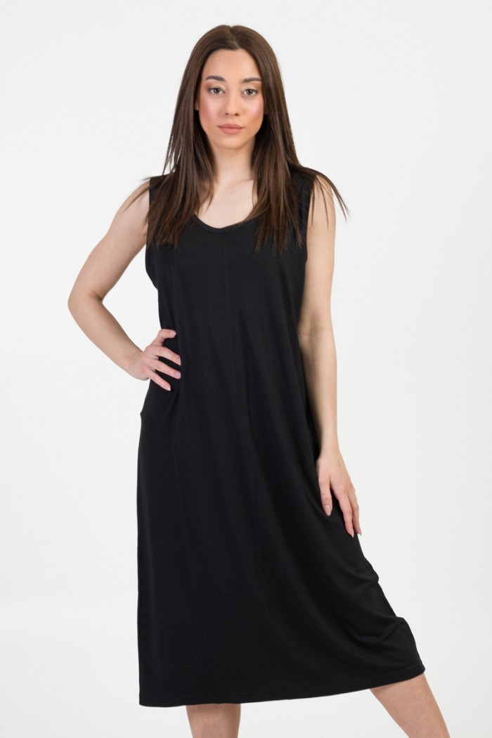 Ärmelloses Kleid ANS 033 BLACK