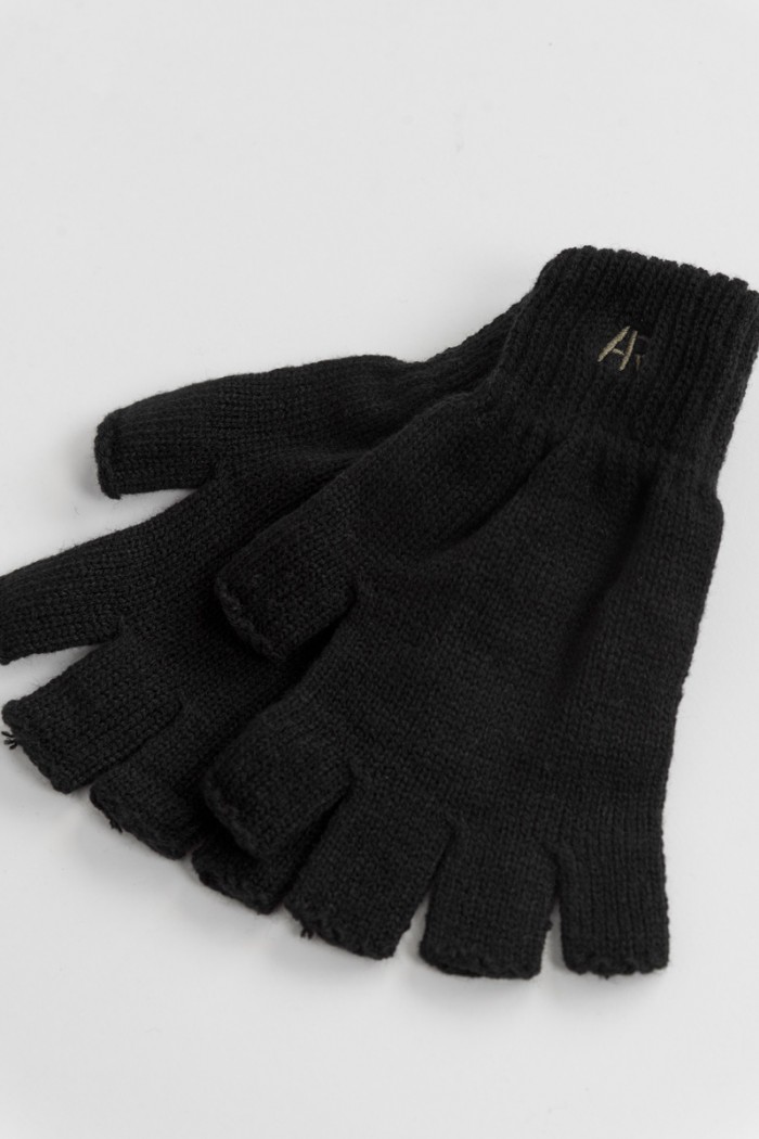 Gestrickte Handschuhe ARMY RACE Cut Thumbs 107A Schwarz