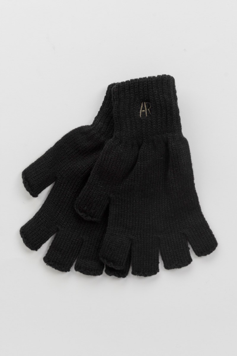 Gestrickte Handschuhe ARMY RACE Cut Thumbs 107A Schwarz
