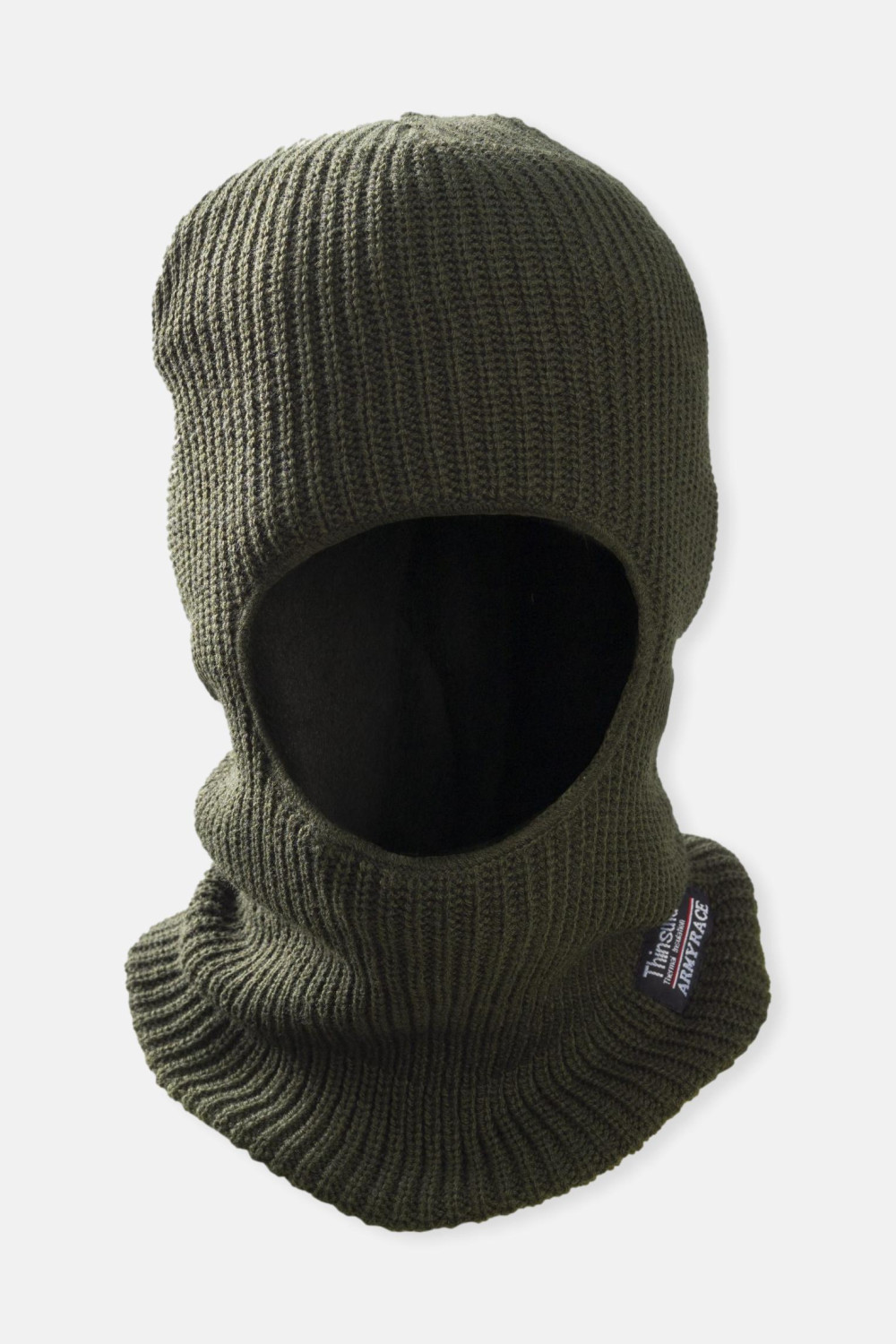 Full face hood Knitted - ARMY RACE - Khaki and Black