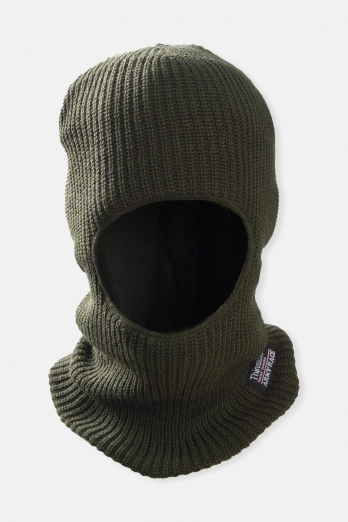 Full face hood Knitted - ARMY RACE - Khaki and Black