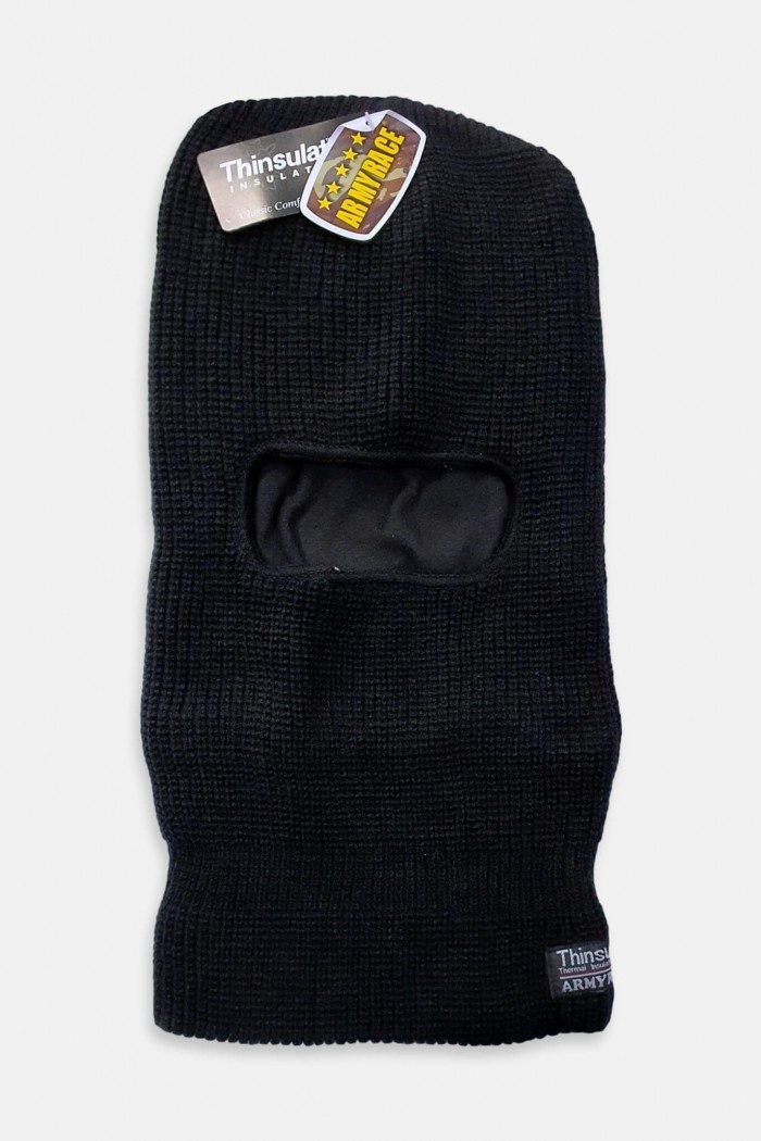 Full face hood Knitted - ARMY RACE - Khaki and Black