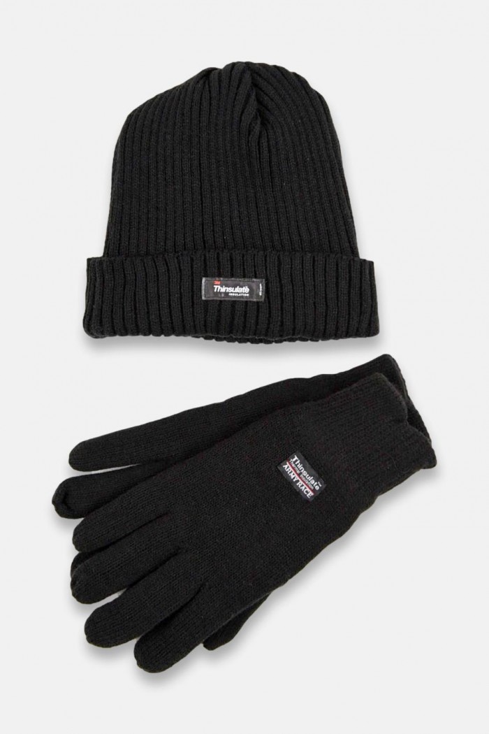 Set Strickmütze und Handschuhe THINSULATE XAKI