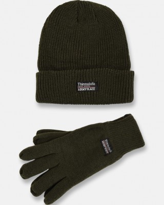 Set Strickmütze und Handschuhe THINSULATE XAKI