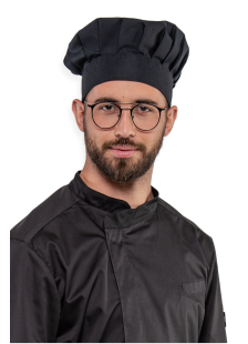 AXON RUFFLE Cooking Hat in White and Black AXON RUFFLE Cooking Hat in White and Black