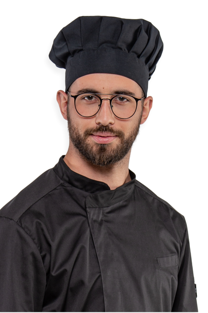AXON RUFFLE Cooking Hat in White and Black AXON RUFFLE Cooking Hat in White and Black