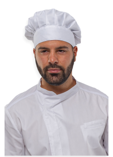 AXON RUFFLE Cooking Hat in White and Black AXON RUFFLE Cooking Hat in White and Black