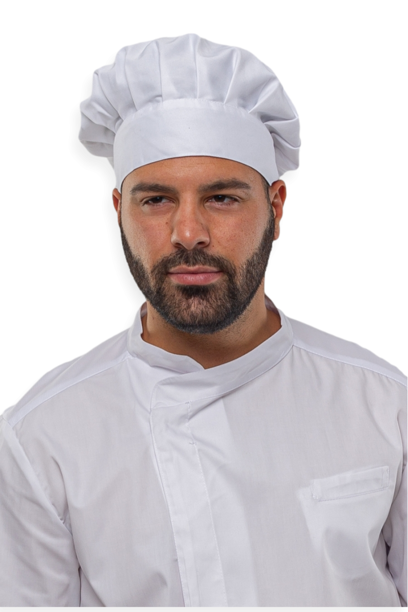AXON RUFFLE Cooking Hat in White and Black AXON RUFFLE Cooking Hat in White and Black