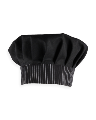 Cook's hat with stripes AXON CHAPEAU Black