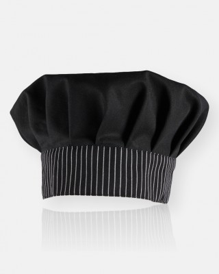 Cook's hat with stripes AXON CHAPEAU Black