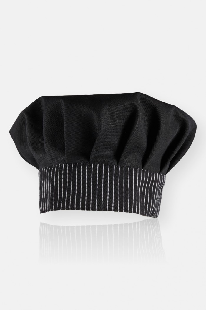 Cook's hat with stripes AXON CHAPEAU Black