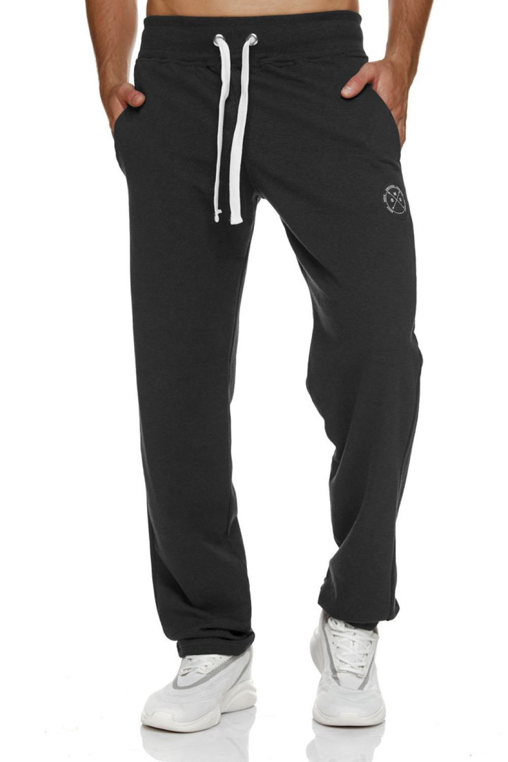 BODY MOVE 1120 straight trousers Black